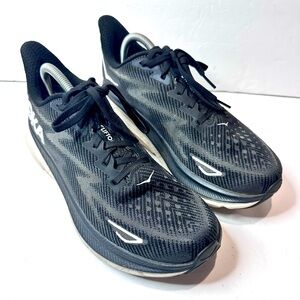Hoka Clifton 9 Black and white Athletic Shoes